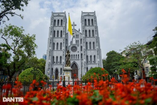 Hanoi Cathedral has an ancient look thanks to its antique imitation paint