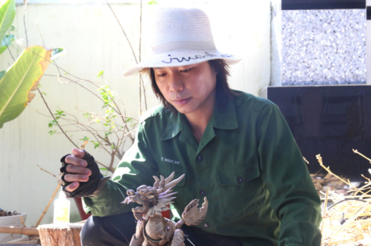 Admire the unique stork wind chimes of Tay Ninh boys