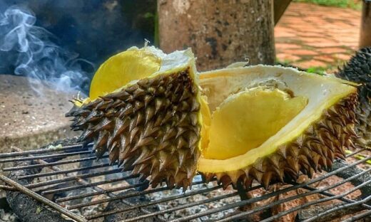 That's right, grilled durian is a thing in Dak Lak!
